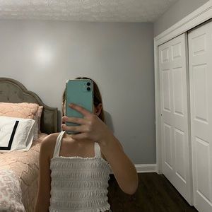 American Eagle Cropped Smocked Tank